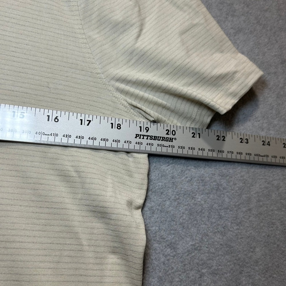 Lululemon Men's Beige Evolution Striped Performance Polo Size M - Picture 6 of 7